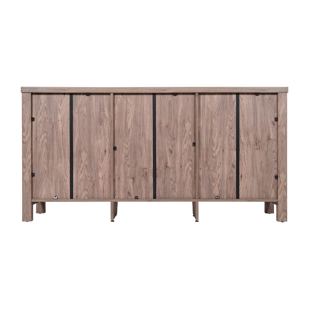 Brown 59in Modern Kitchen and Dining Room Buffet Sideboard Storage Cabinet. Picture 7