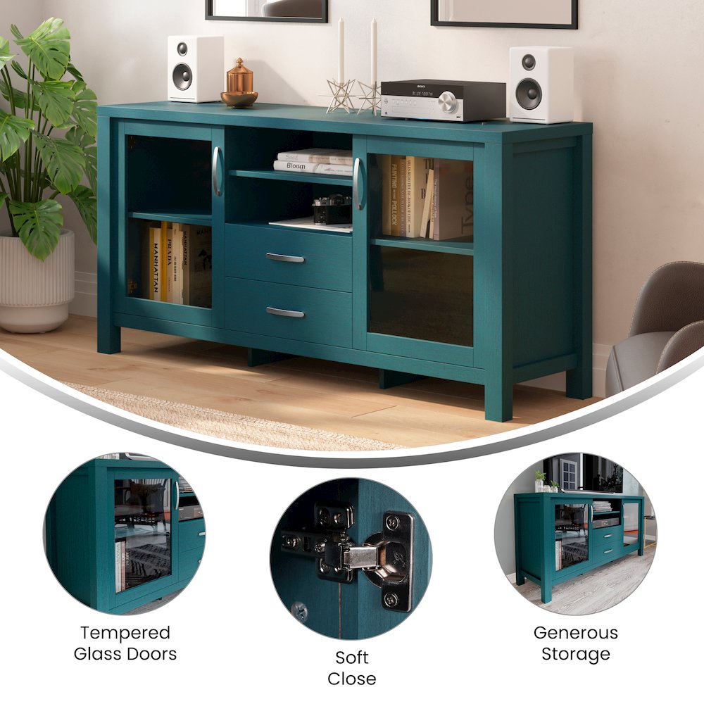 59 Inch Modern Kitchen and Dining Room Buffet Sideboard Storage Cabinet. Picture 4