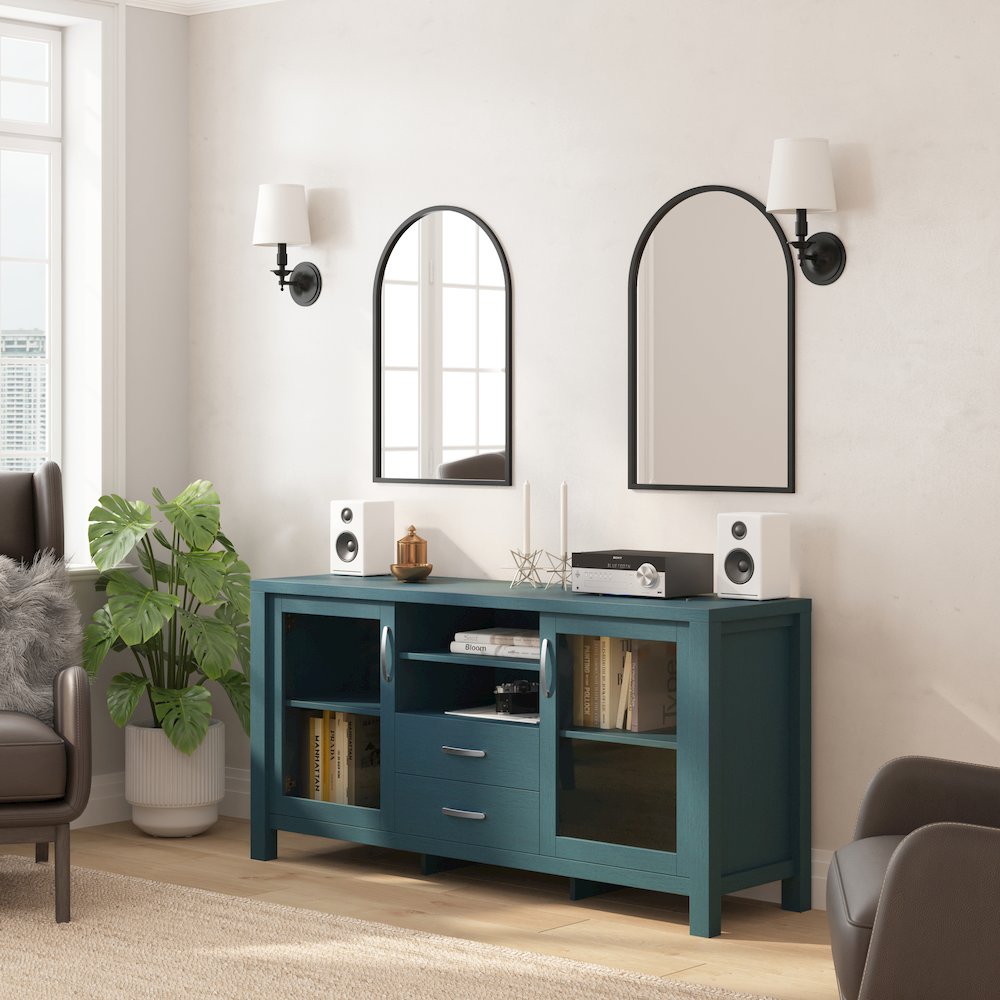 59 Inch Modern Kitchen and Dining Room Buffet Sideboard Storage Cabinet. Picture 6
