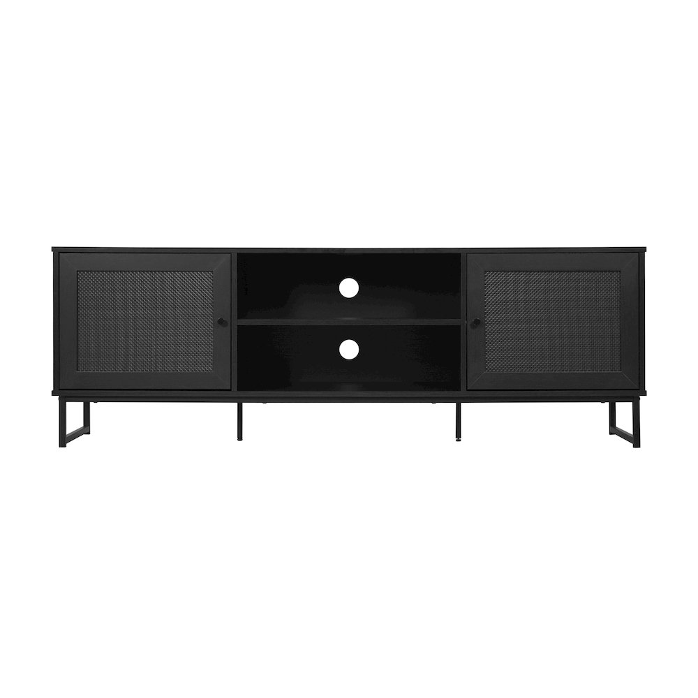 Malaki Mid-Century Modern 65 Inch TV Stand, TV Stand for up to 70" TV's, Black. Picture 8