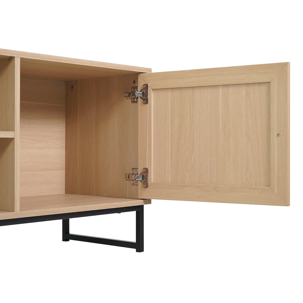 Malaki Mid-Century Modern 65 Inch TV Stand, TV Stand for up to 70" TV's,Natural. Picture 9