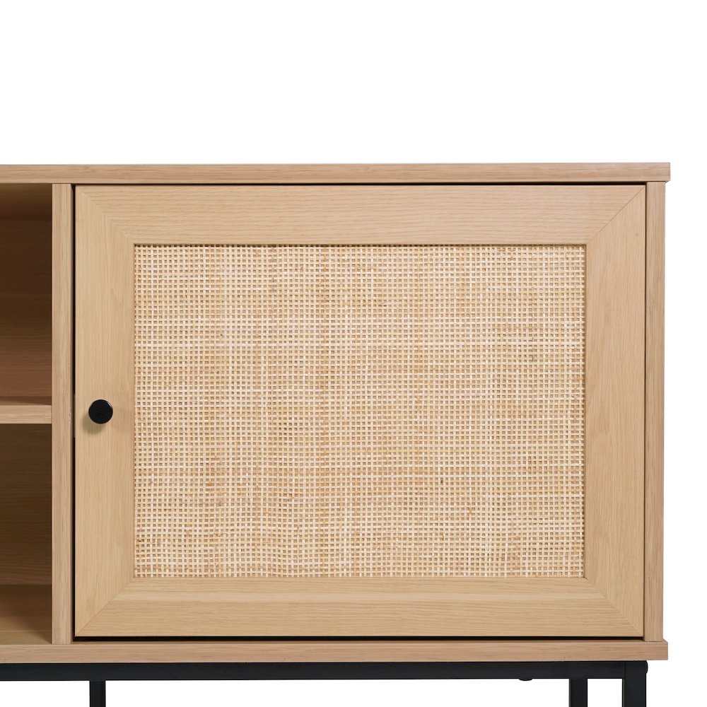 Malaki Mid-Century Modern 65 Inch TV Stand, TV Stand for up to 70" TV's,Natural. Picture 10