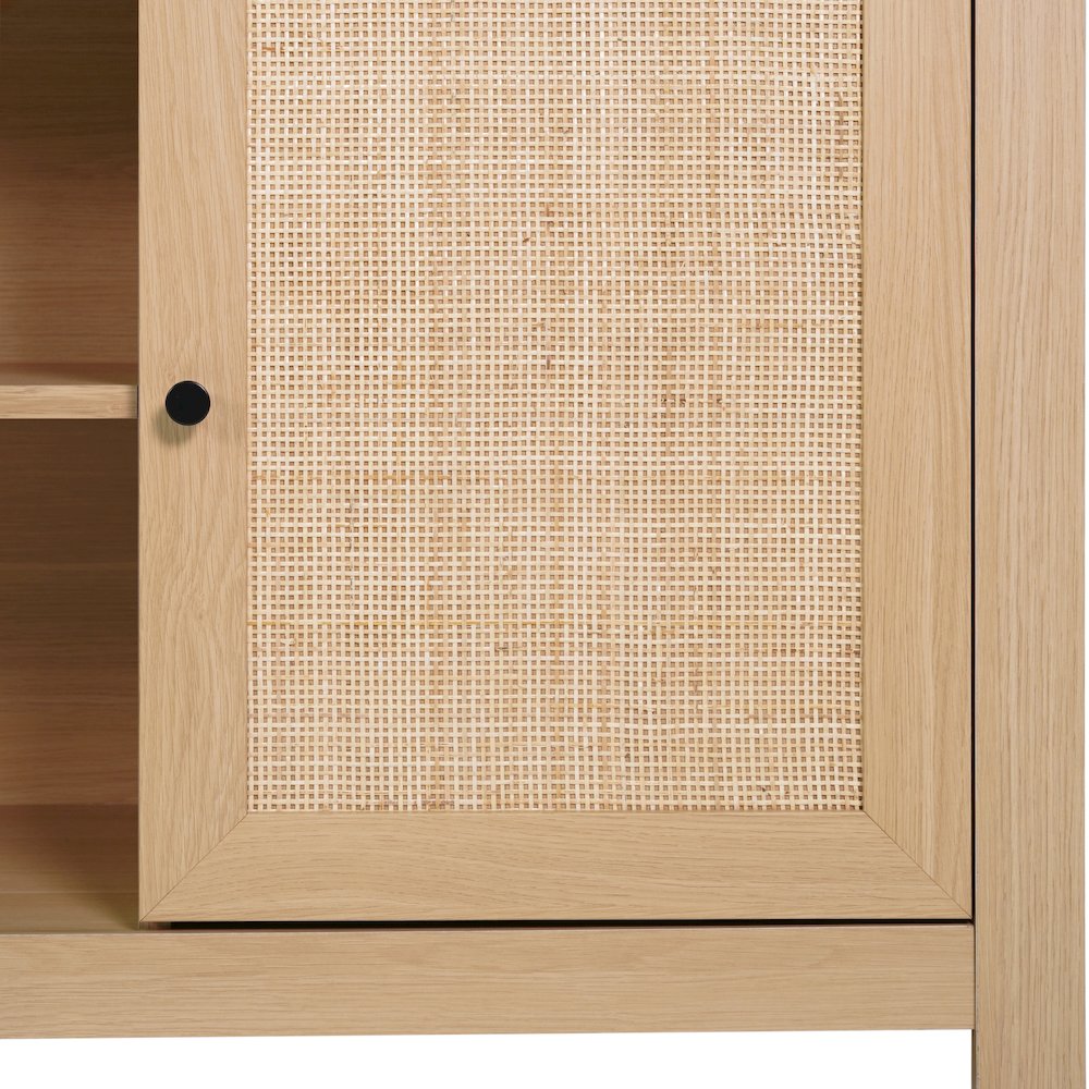 Modern 58 Inch Buffet Sideboard, TV Stand for up to 65" TV's, Natural/Rattan. Picture 10