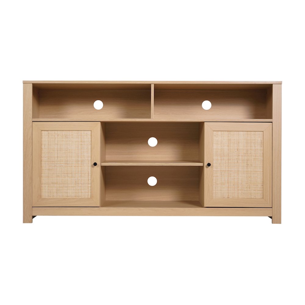 Modern 58 Inch Buffet Sideboard, TV Stand for up to 65" TV's, Natural/Rattan. Picture 8