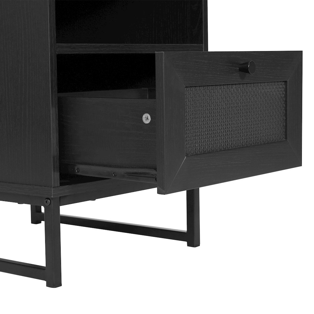 Set of 2 Mid-Century Modern Nightstands or End Tables, Black. Picture 9