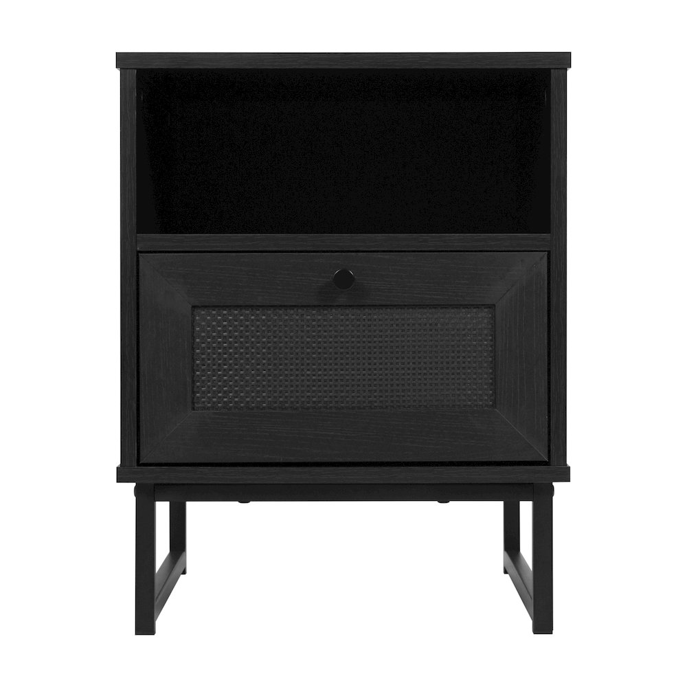 Set of 2 Mid-Century Modern Nightstands or End Tables, Black. Picture 11