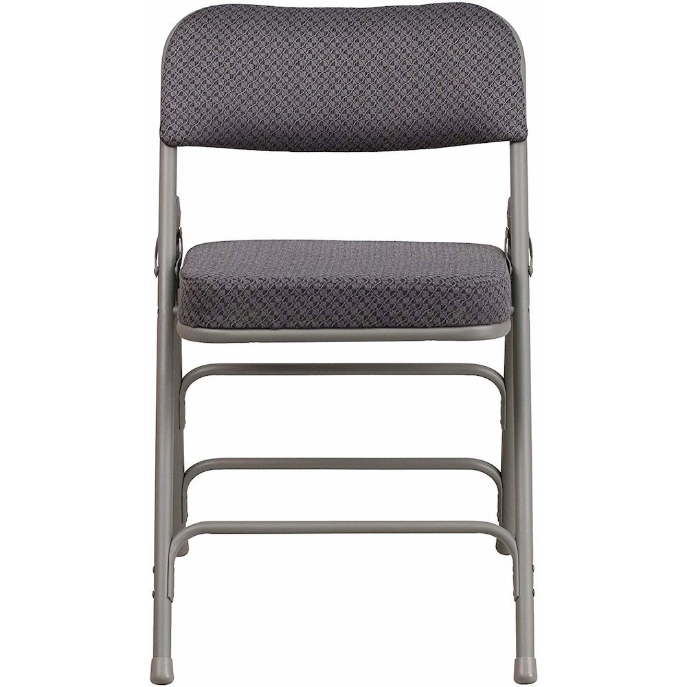 Triple Braced & Double Hinged Gray Fabric Metal Folding Chair pack of 4. Picture 3