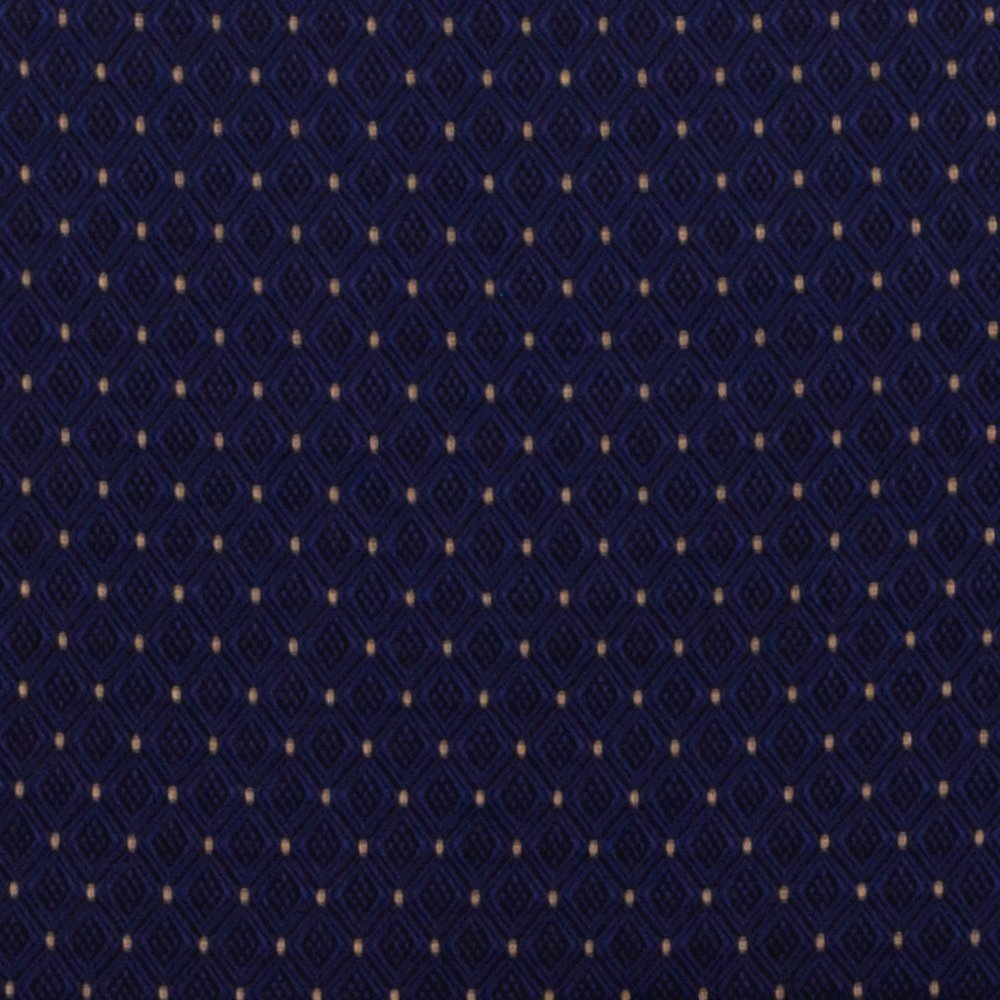 Trapezoidal Back Stacking Banquet Chair in Navy Patterned Fabric - Gold Frame. Picture 14