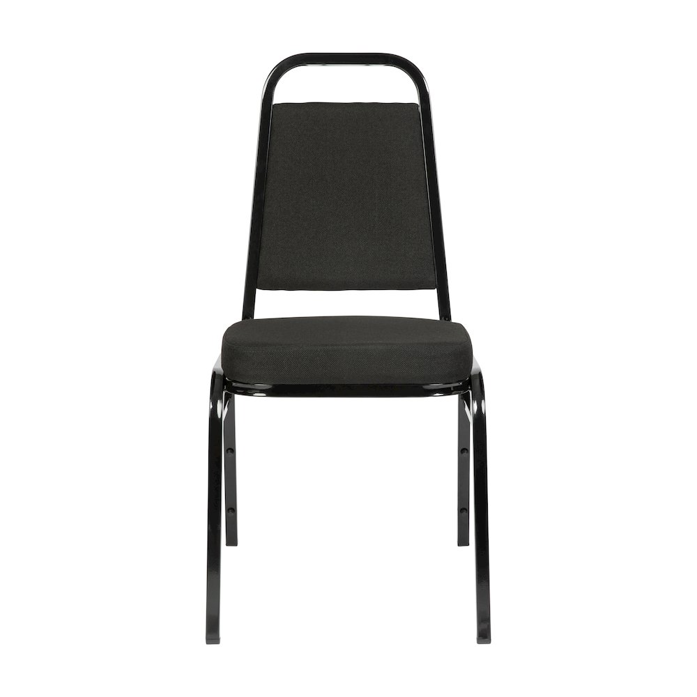 Trapezoidal Back Stacking Banquet Chair with Black Fabric, Black Frame. Picture 8