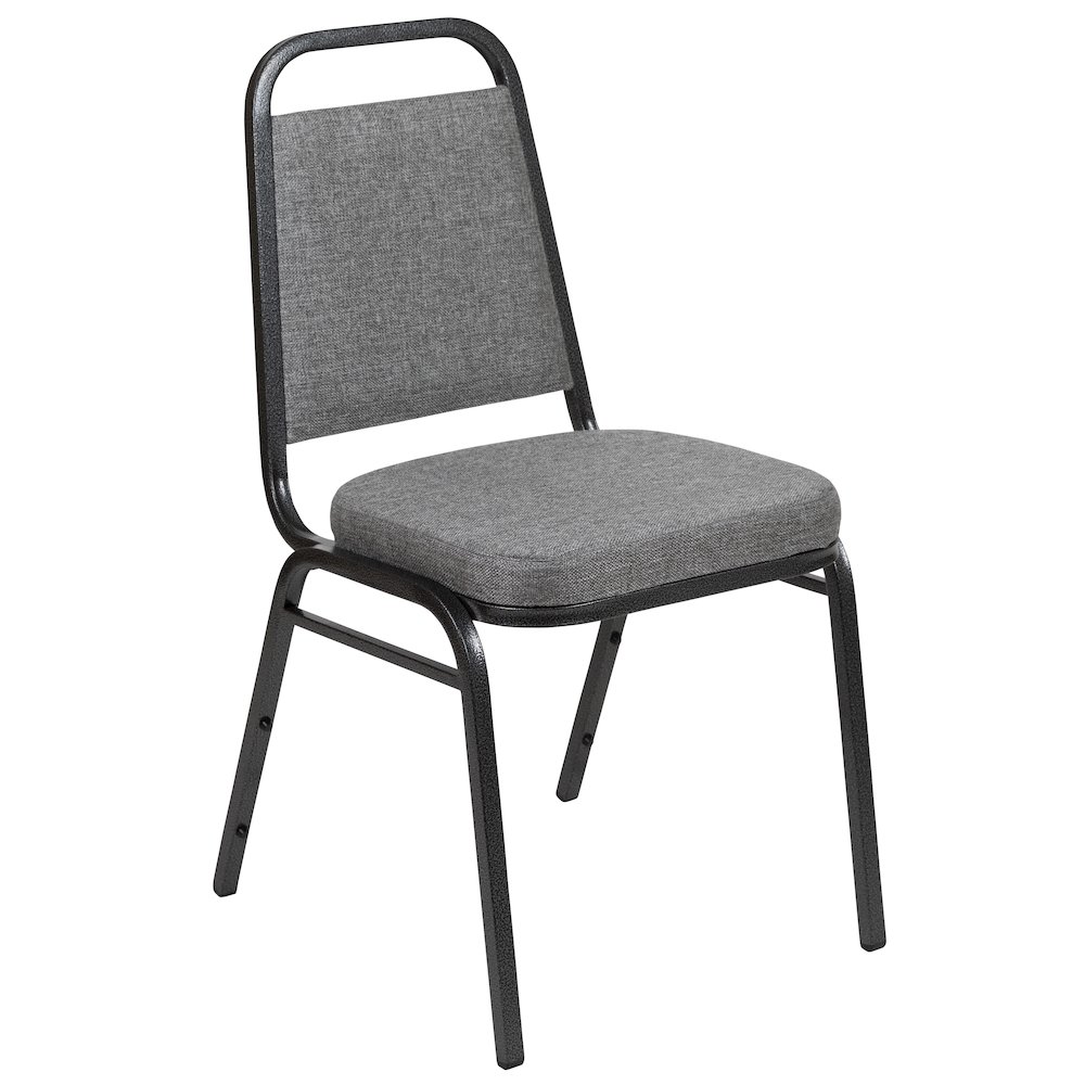 Back Stacking Banquet Chair with 2.5" Thick Seat in Gray Fabric. Picture 1