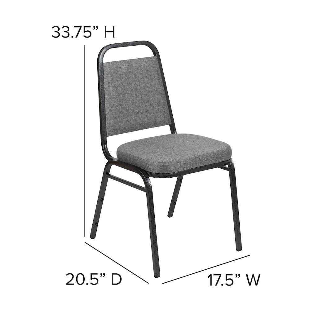 Back Stacking Banquet Chair with 2.5" Thick Seat in Gray Fabric. Picture 6