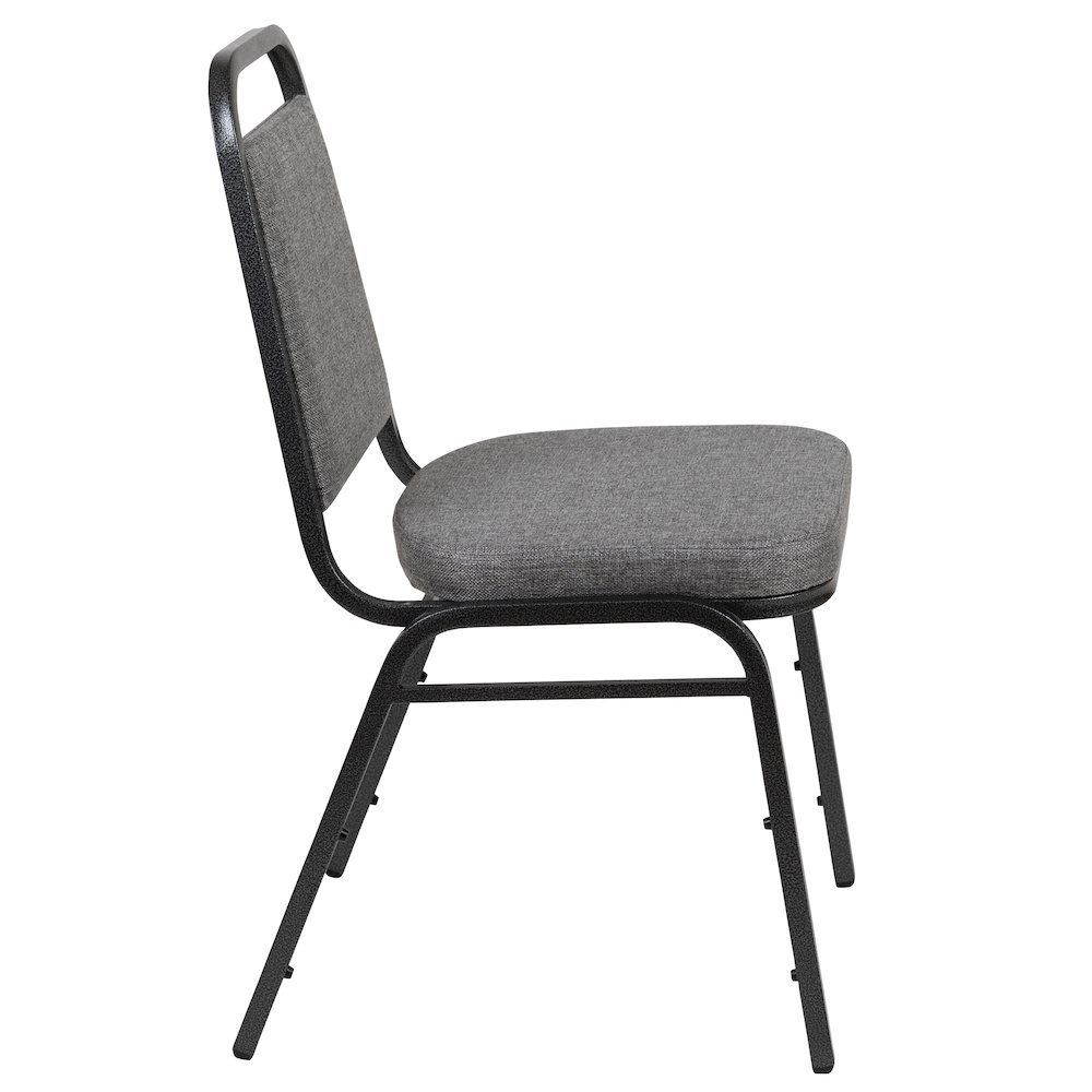 Back Stacking Banquet Chair with 2.5" Thick Seat in Gray Fabric. Picture 9