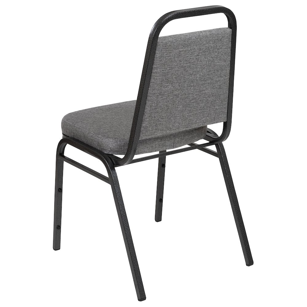 Back Stacking Banquet Chair with 2.5" Thick Seat in Gray Fabric. Picture 7