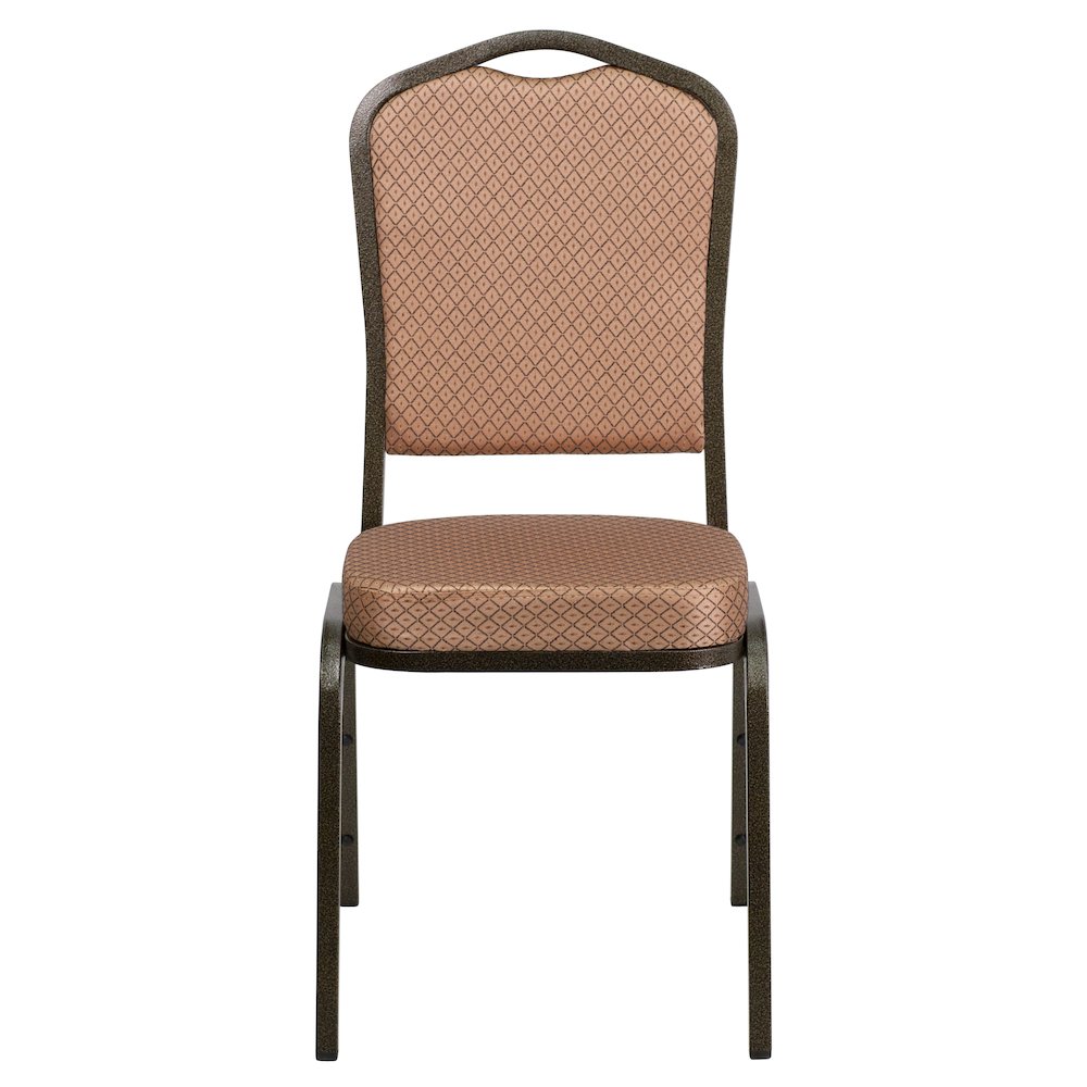 Crown Back Stacking Banquet Chair in Gold Diamond Fabric - Gold Vein Frame. Picture 10