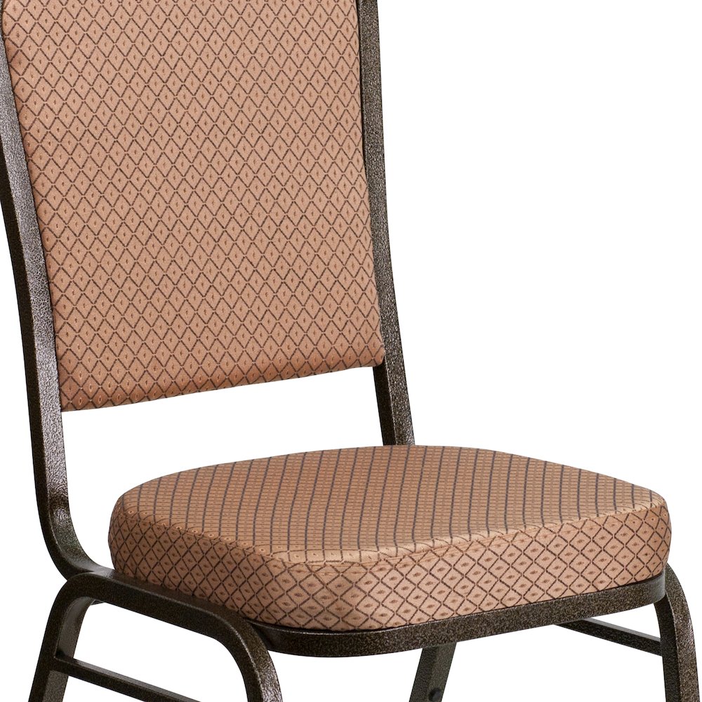 Crown Back Stacking Banquet Chair in Gold Diamond Fabric - Gold Vein Frame. Picture 11