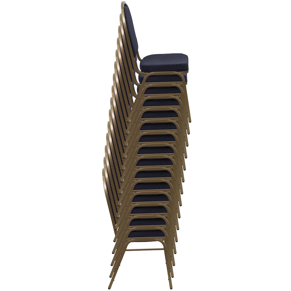 Dome Back Stacking Banquet Chair in Burgundy Patterned Fabric - Gold Frame. Picture 8
