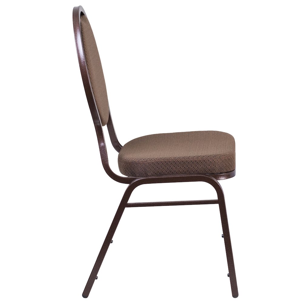Teardrop Back Stacking Banquet Chair in Brown Fabric - Copper Vein Frame. Picture 8