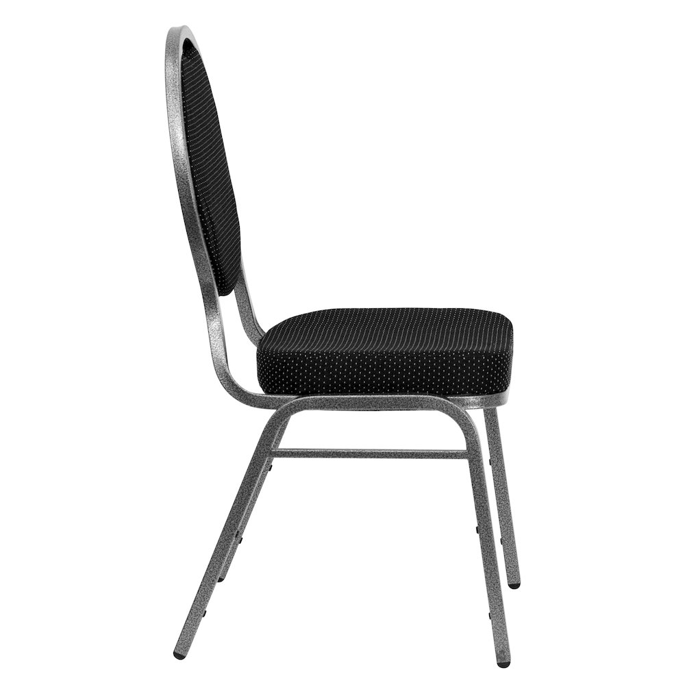 Teardrop Back Stacking Banquet Chair in Black Fabric - Silver Vein Frame. Picture 9