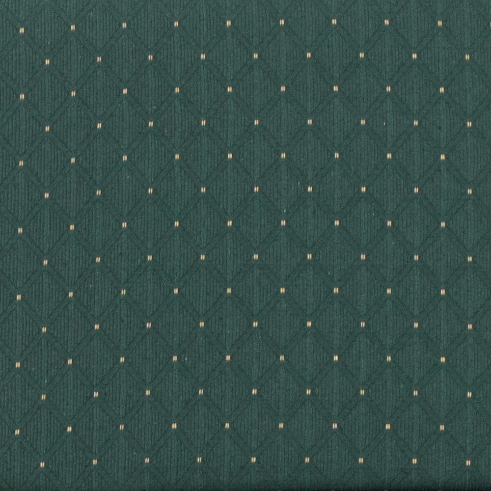 21''W Stacking Church Chair in Hunter Green Dot Patterned Fabric - Gold Vein Frame. Picture 9