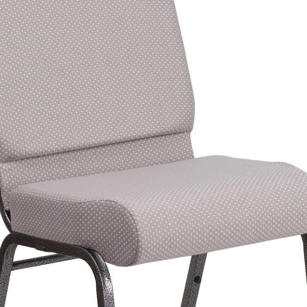 21''W Church Chair in Gray Dot Fabric - Silver Vein Frame. Picture 10