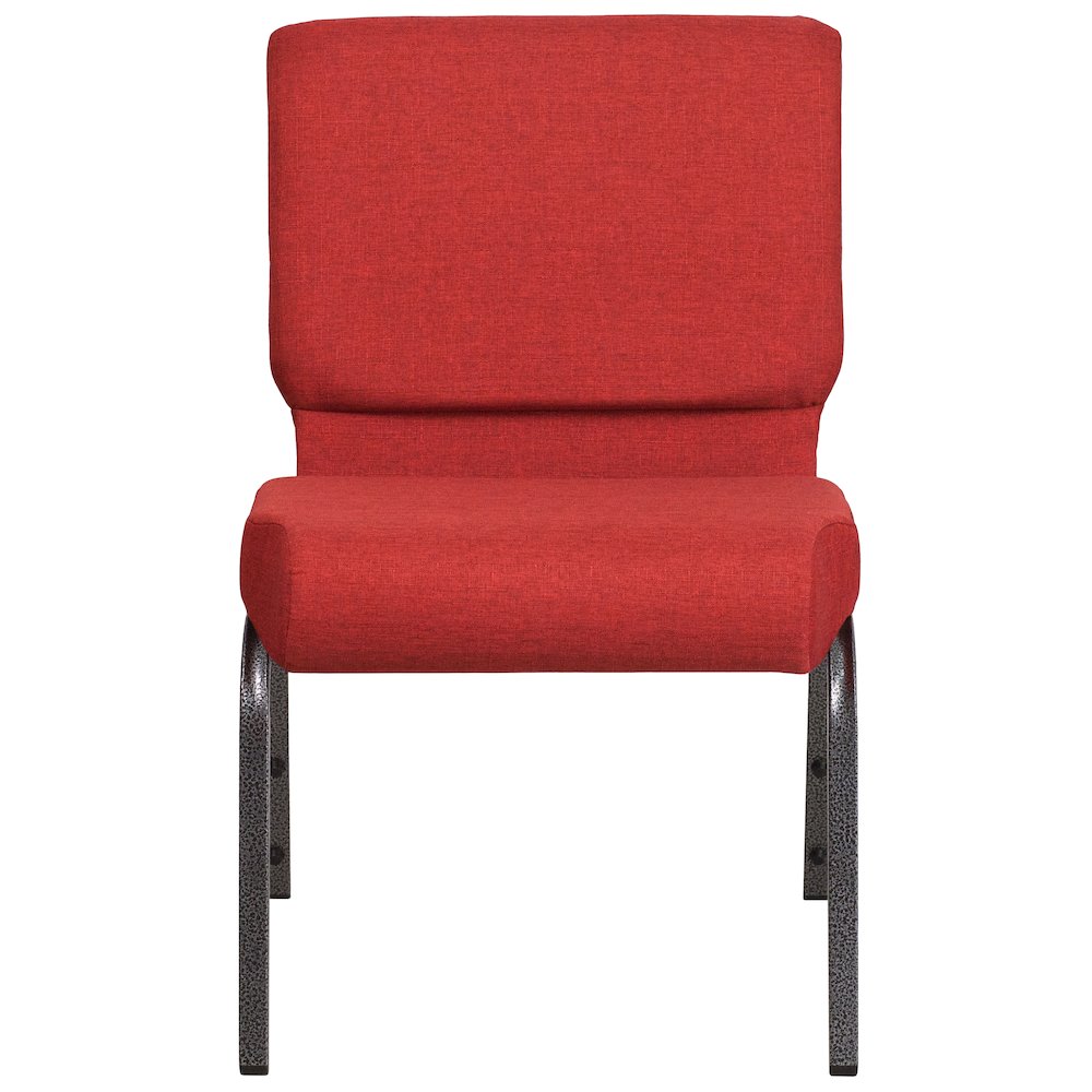 21''W Stacking Church Chair in Crimson Fabric - Silver Vein Frame. Picture 10