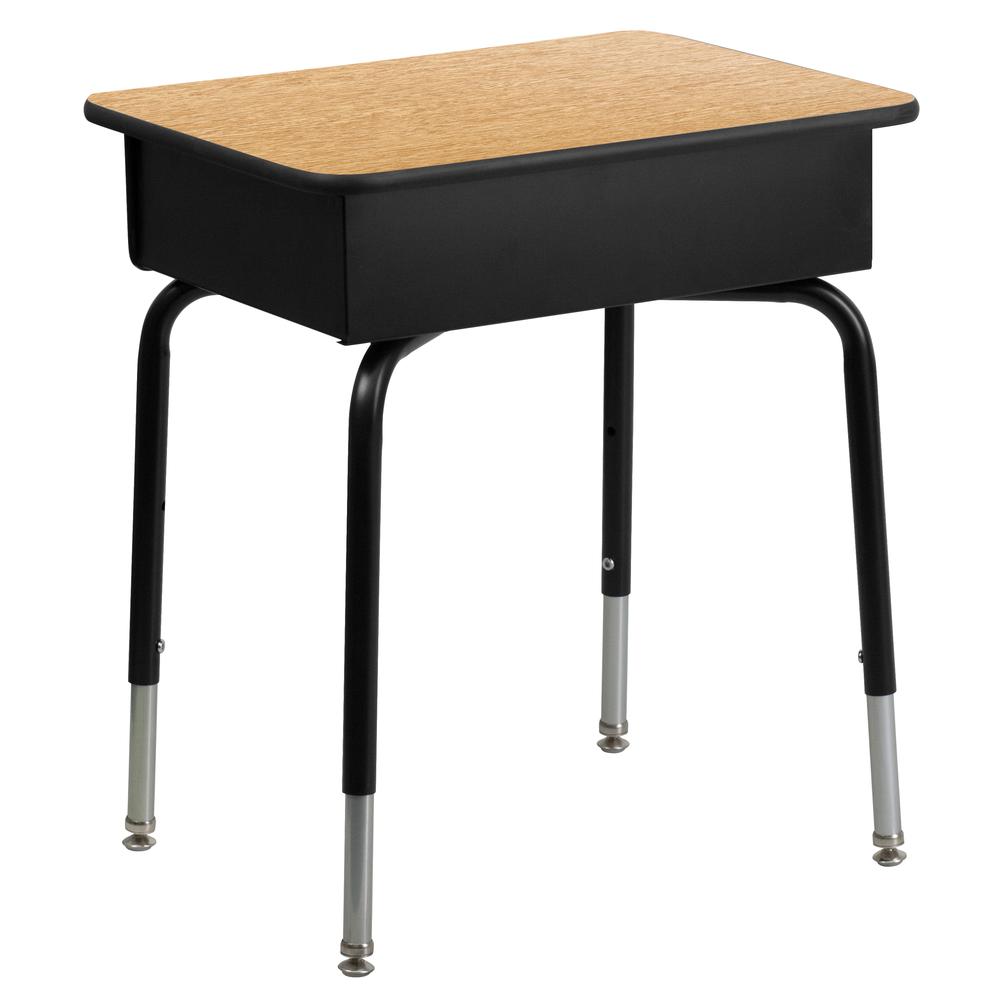 Student Desk with Open Front Metal Book Box - Natural. Picture 3