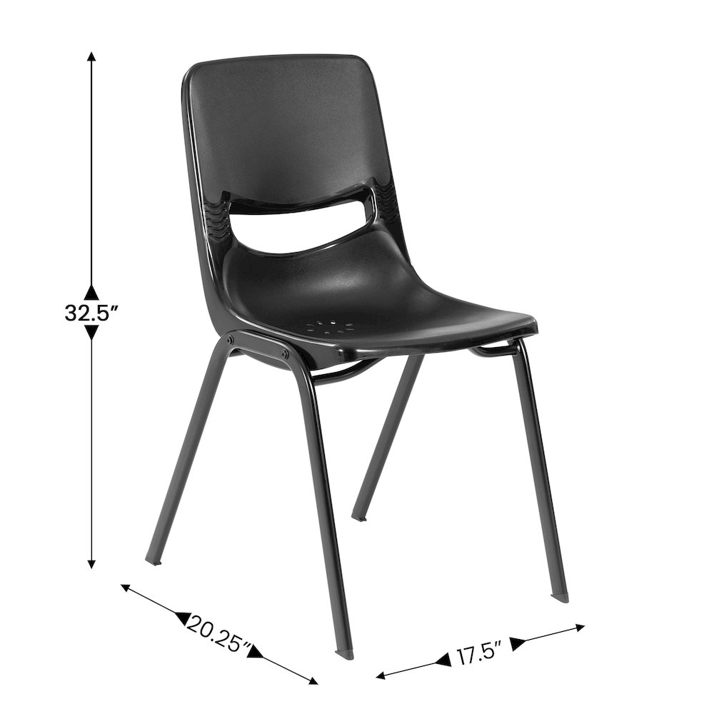 Desk with Open Front Metal Book Box, Maple Desktop, Black Stack Chair. Picture 6