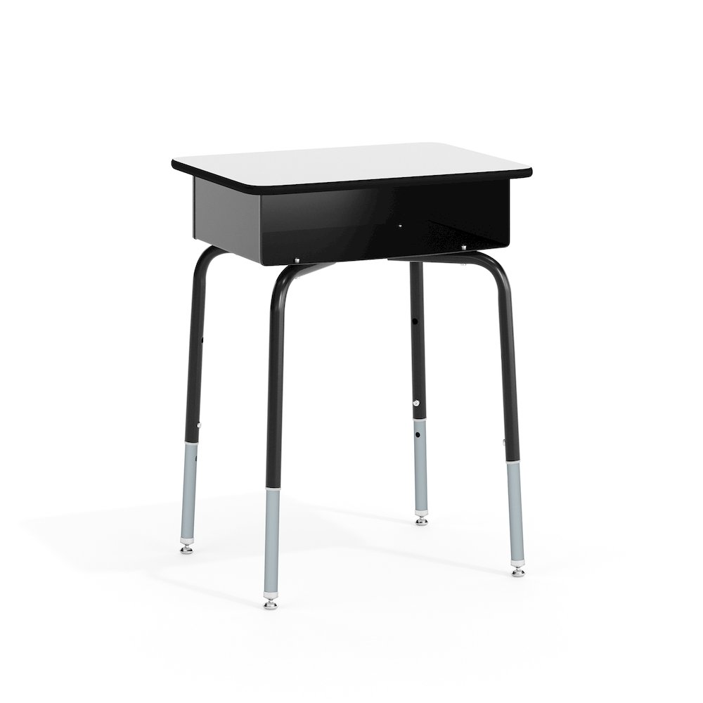 Student Desk with Open Front Metal Book Box - Gray. Picture 1