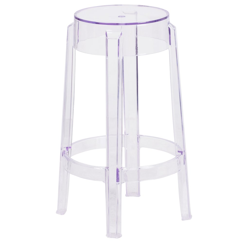 25.75'' High Transparent Counter Height Stool. Picture 1