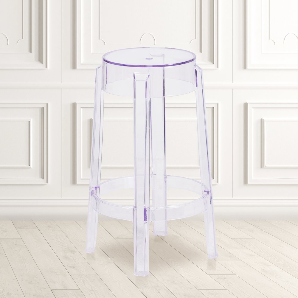 25.75'' High Transparent Counter Height Stool. Picture 5