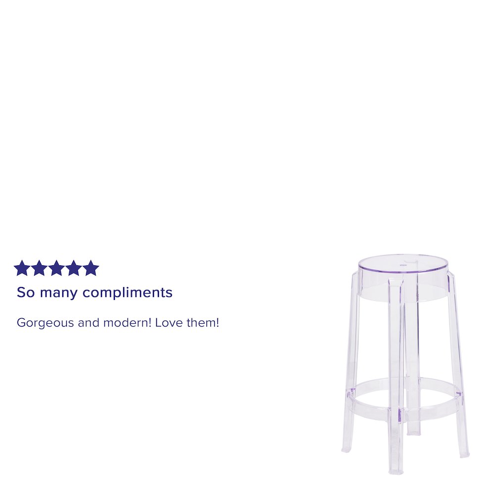 25.75'' High Transparent Counter Height Stool. Picture 6