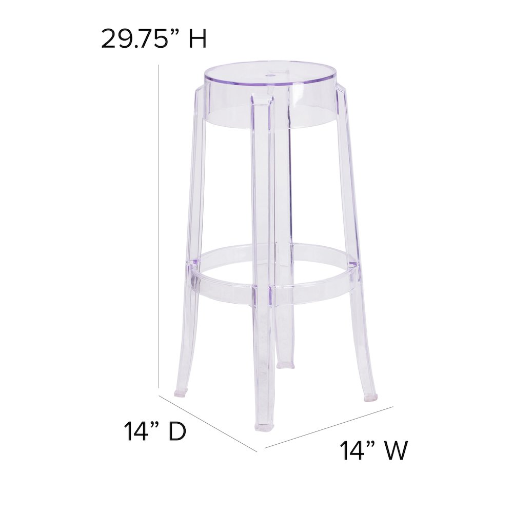 29.75'' High Transparent Barstool. Picture 6