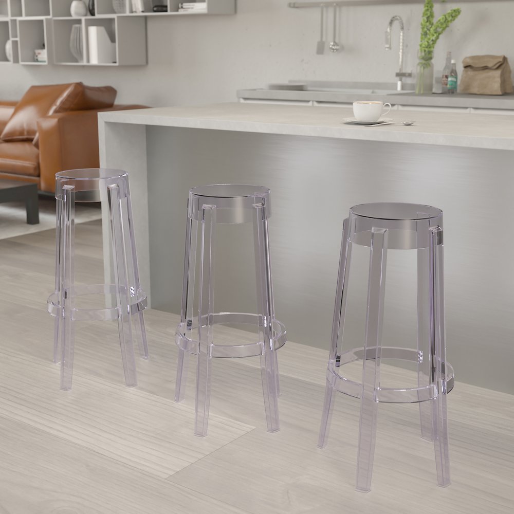 29.75'' High Transparent Barstool. Picture 2