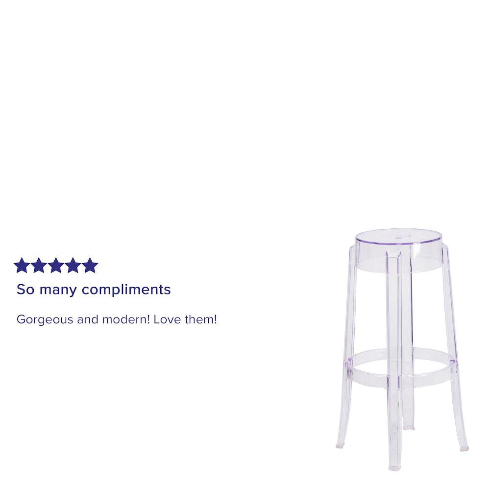 29.75'' High Transparent Barstool. Picture 4
