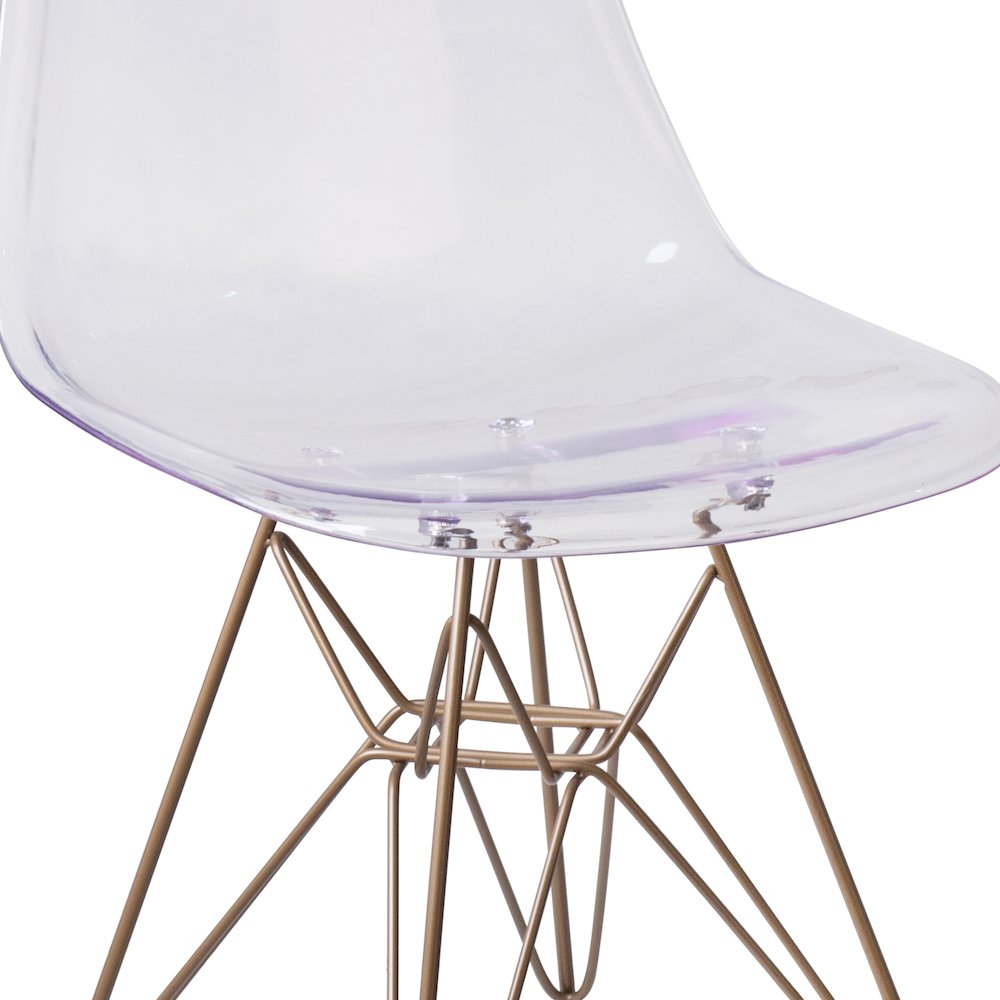 Ghost Chair with Gold Metal Base. Picture 7