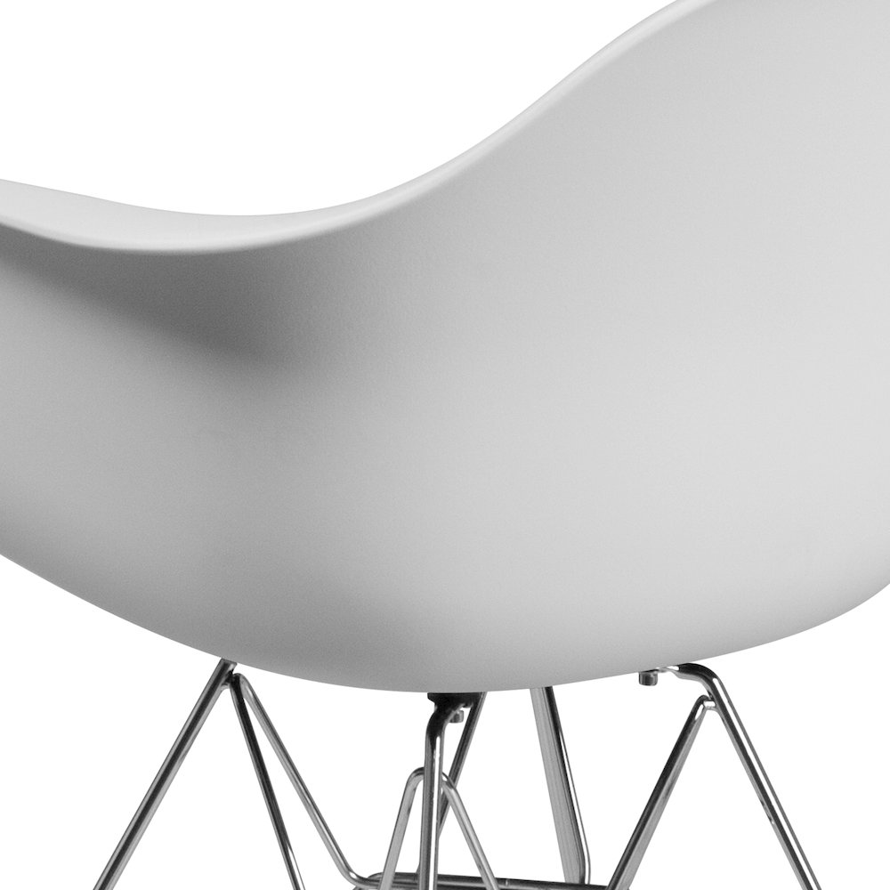 White Plastic Chair with Chrome Base. Picture 11