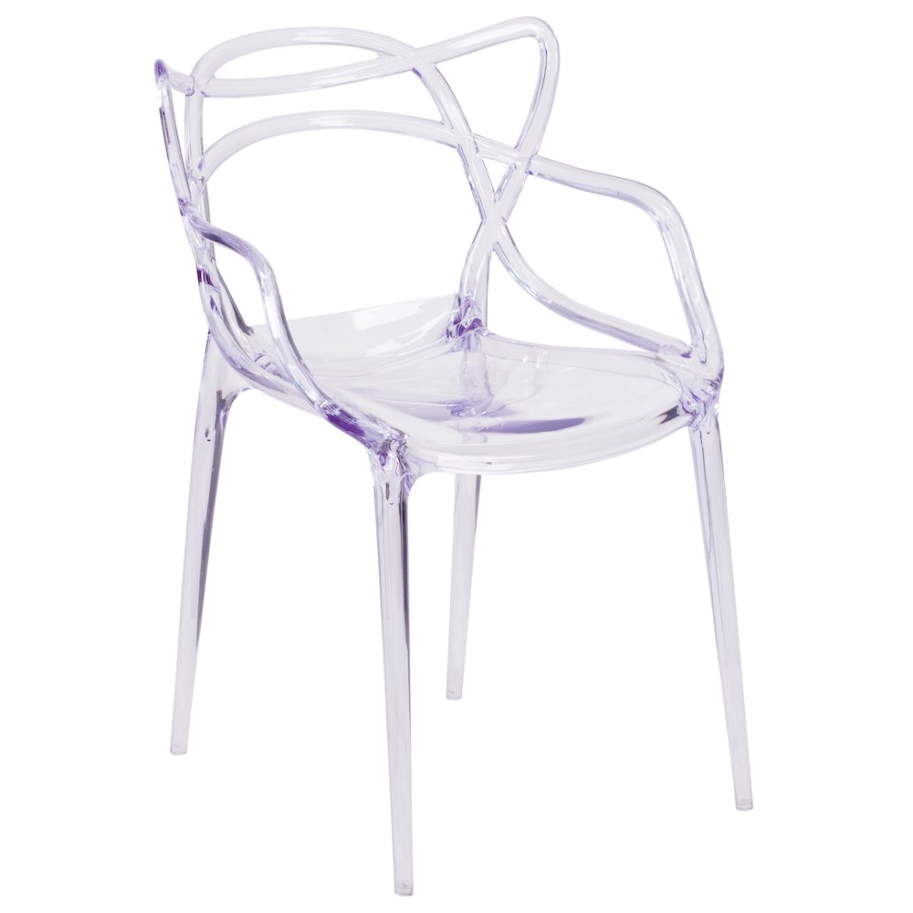Transparent Fluid Style Stacking Side Chair. Picture 1