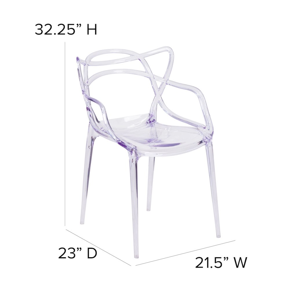 Transparent Fluid Style Stacking Side Chair. Picture 2