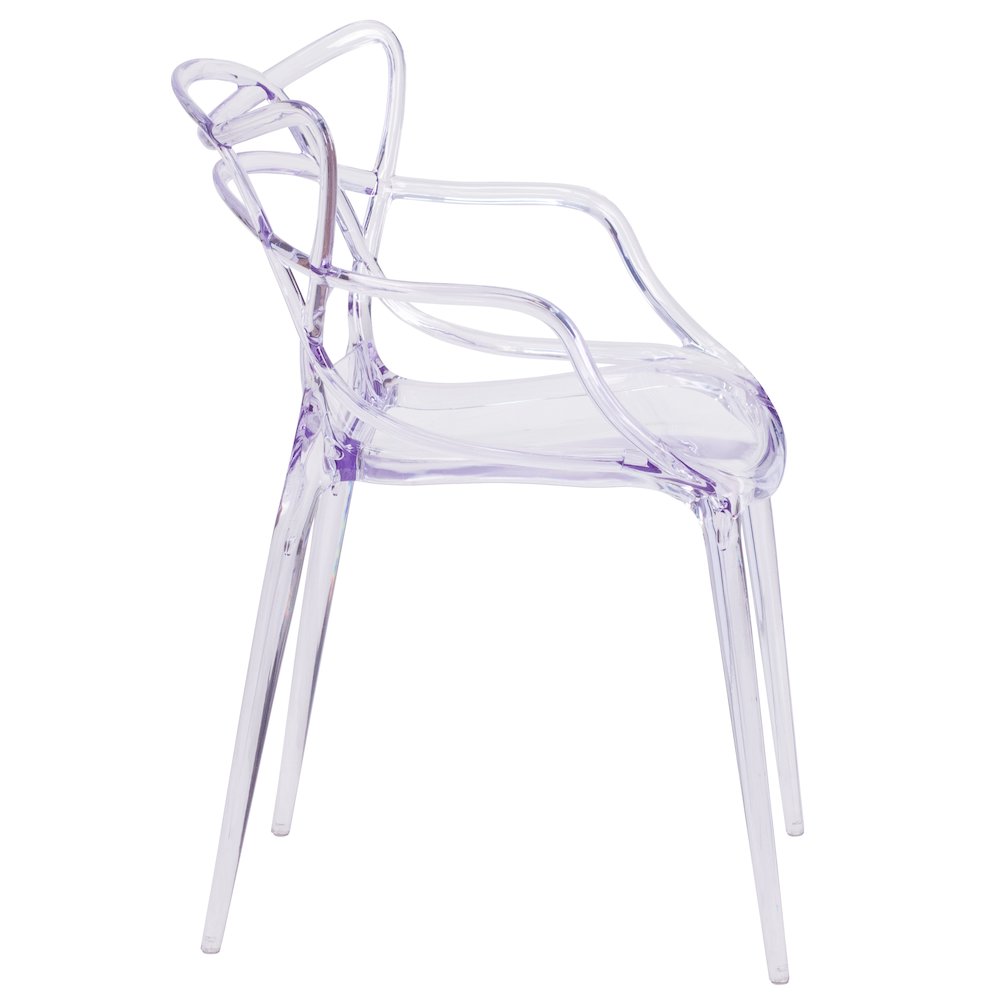Transparent Fluid Style Stacking Side Chair. Picture 3