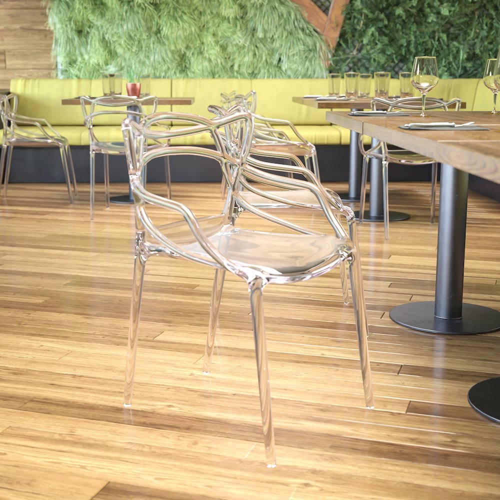 Transparent Fluid Style Stacking Side Chair. Picture 6