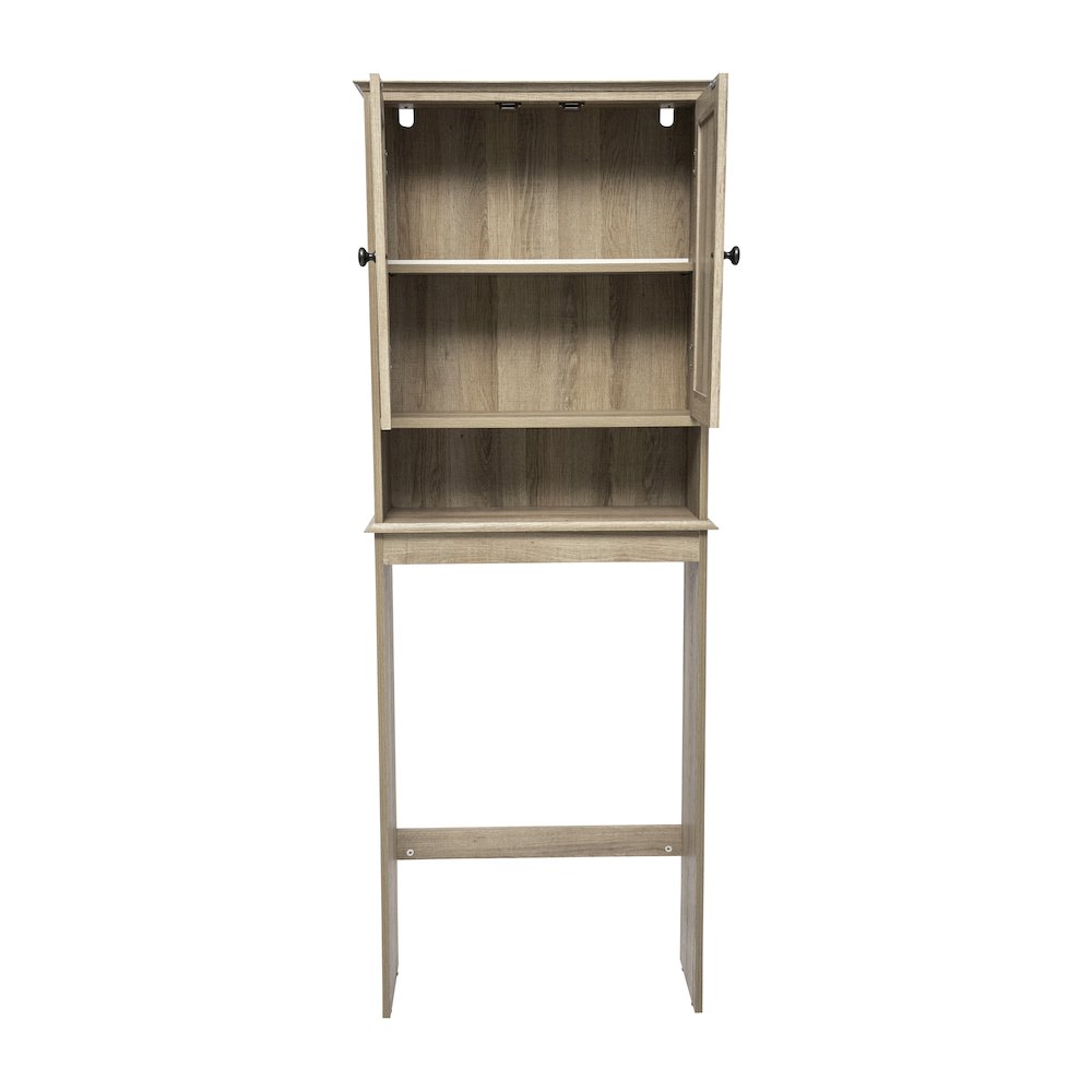 Farmhouse Style Over the Toilet Bathroom Storage Cabinet Organizer, Brown. Picture 9