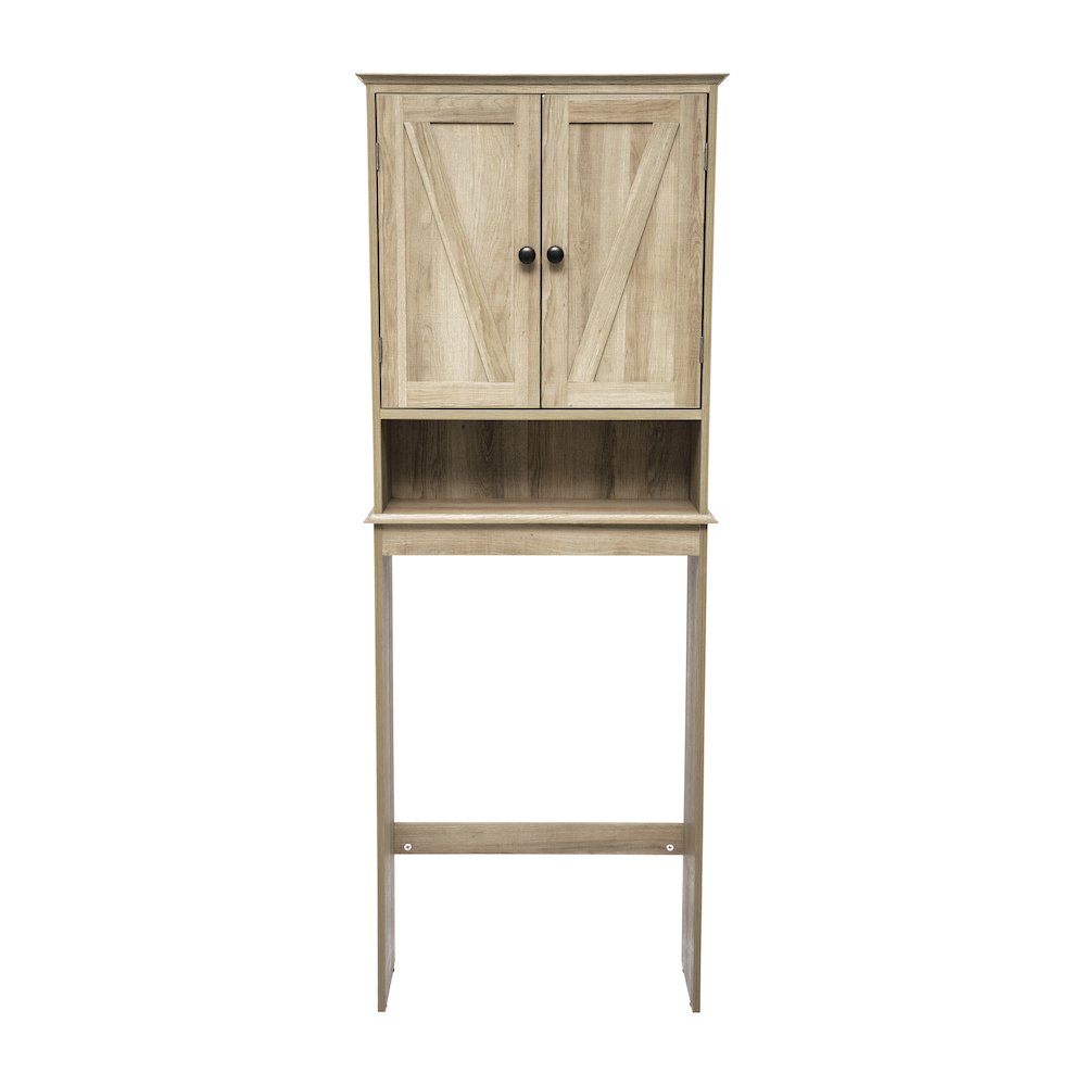 Farmhouse Style Over the Toilet Bathroom Storage Cabinet Organizer, Brown. Picture 11