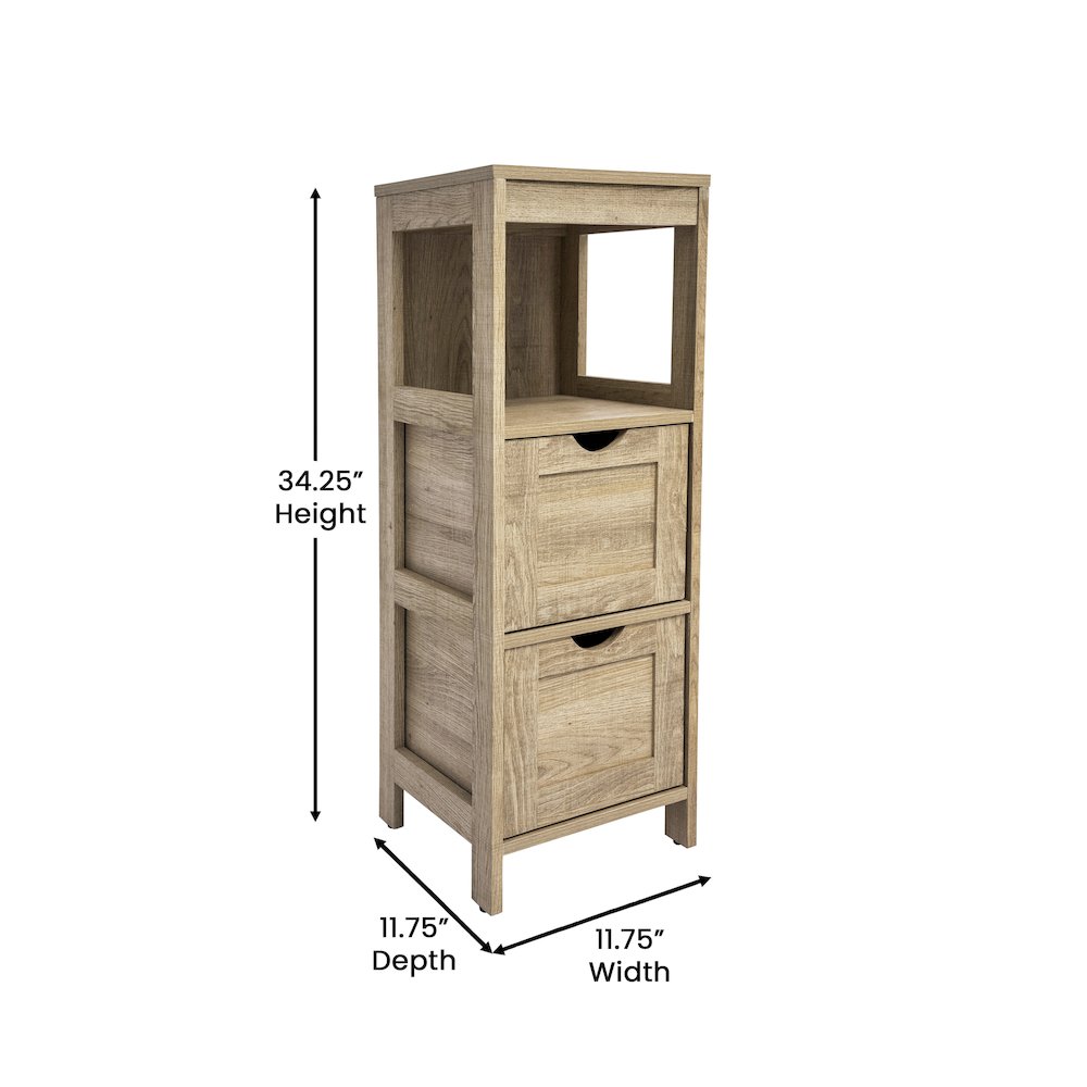 Farmhouse Bathroom Storage Organizer with Drawers, Brown. Picture 5