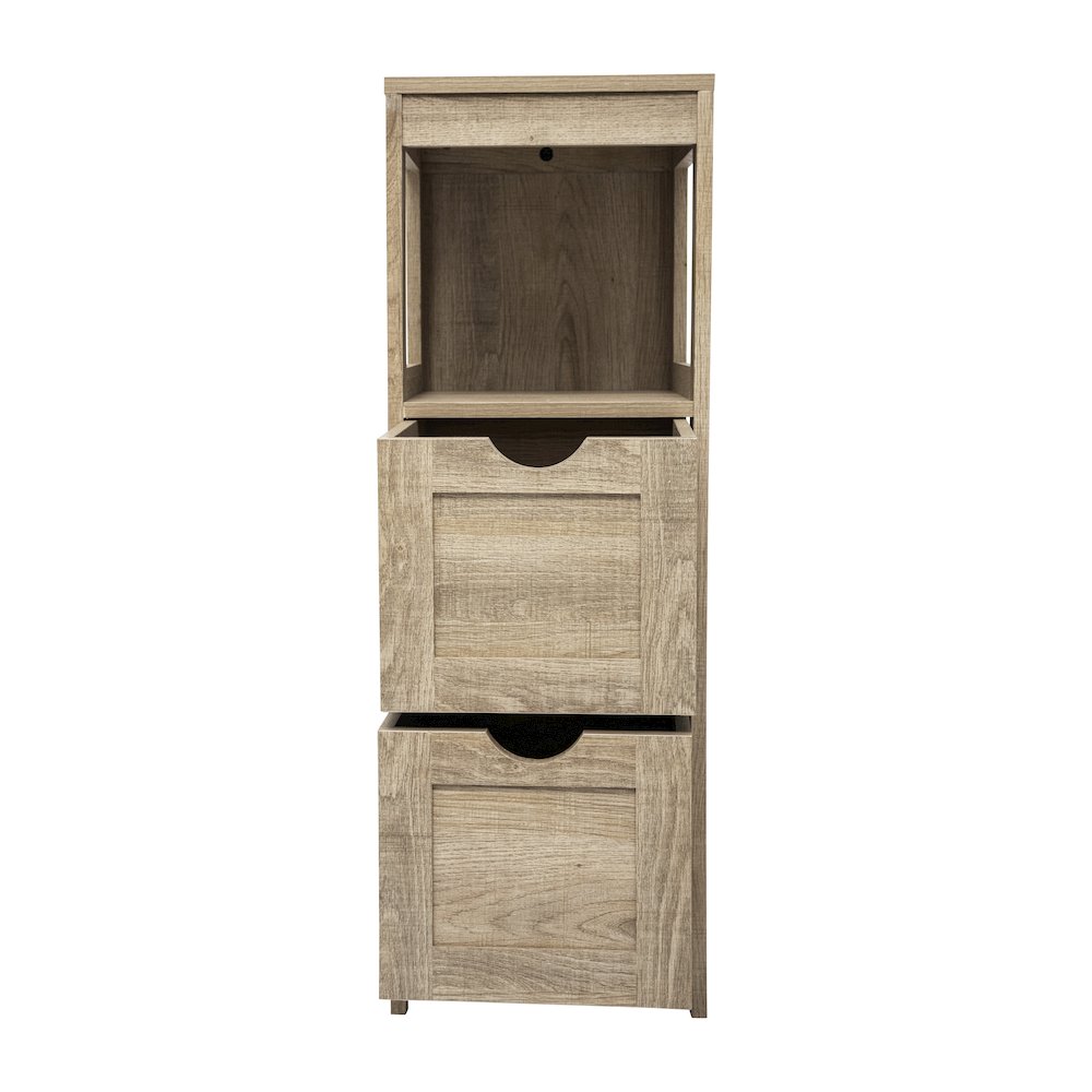 Farmhouse Bathroom Storage Organizer with Drawers, Brown. Picture 9