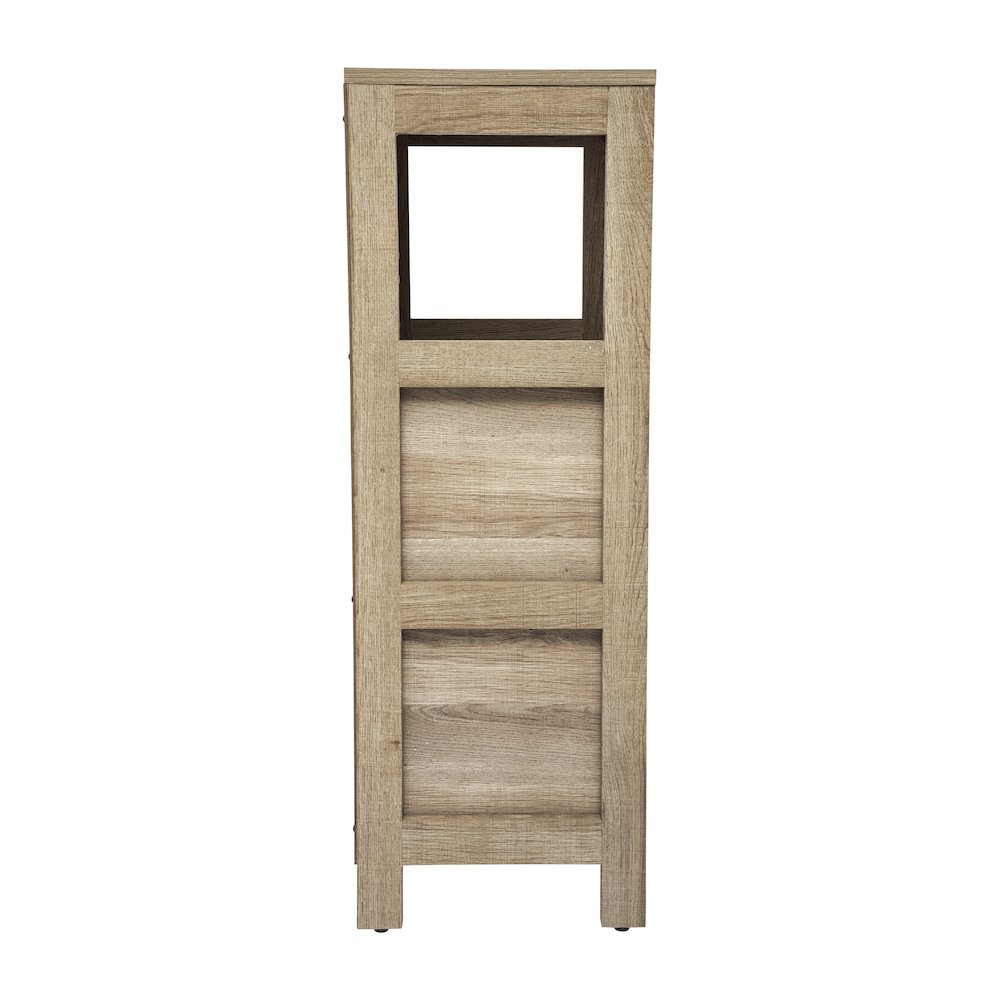 Farmhouse Bathroom Storage Organizer with Drawers, Brown. Picture 10