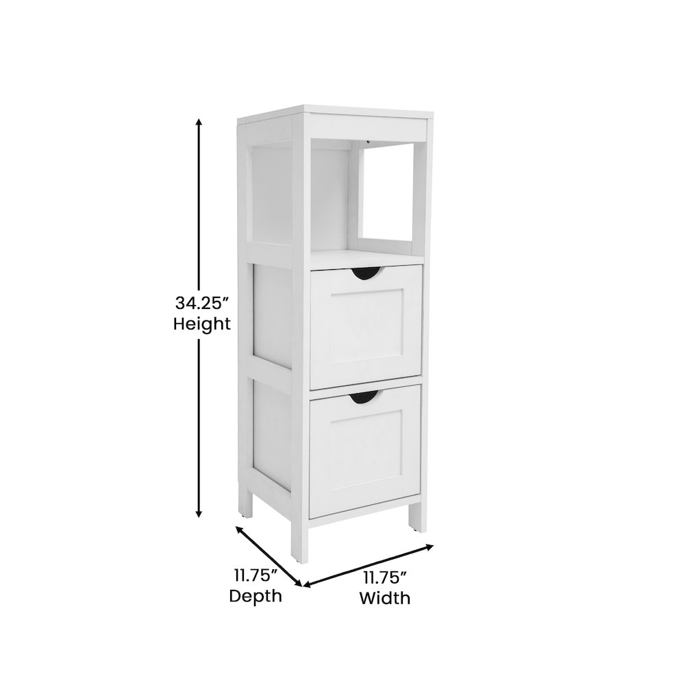 Farmhouse Bathroom Storage Organizer with Drawers, White. Picture 5