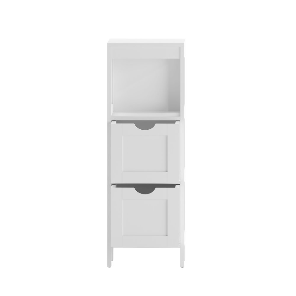 Farmhouse Bathroom Storage Organizer with Drawers, White. Picture 9