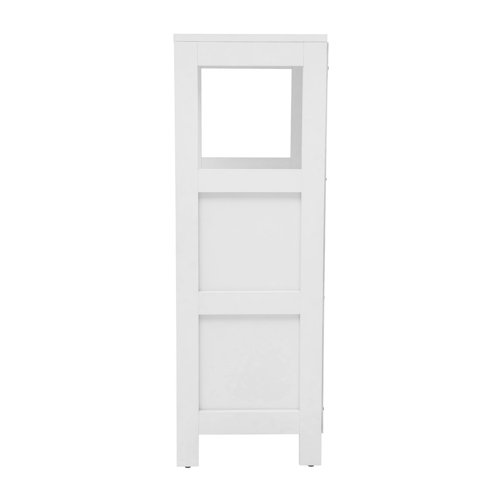 Farmhouse Bathroom Storage Organizer with Drawers, White. Picture 10