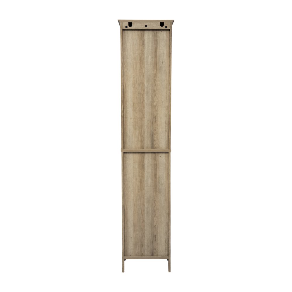 Farmhouse Tall Linen Tower Storage Cabinet, Brown. Picture 7
