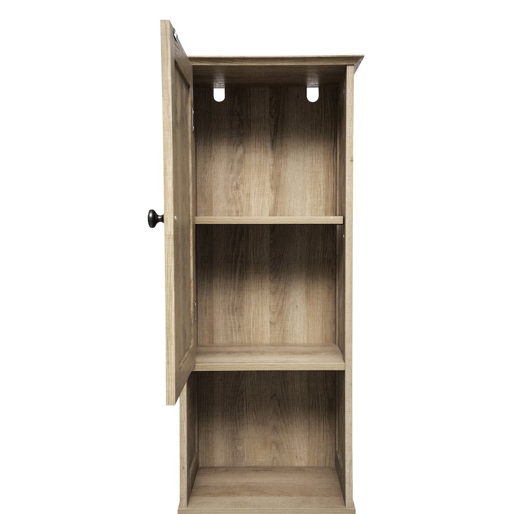 Farmhouse Tall Linen Tower Storage Cabinet, Brown. Picture 12